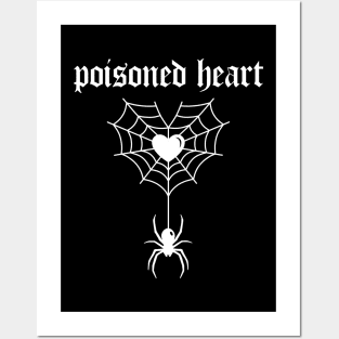 Poisoned heart into web (white) Posters and Art